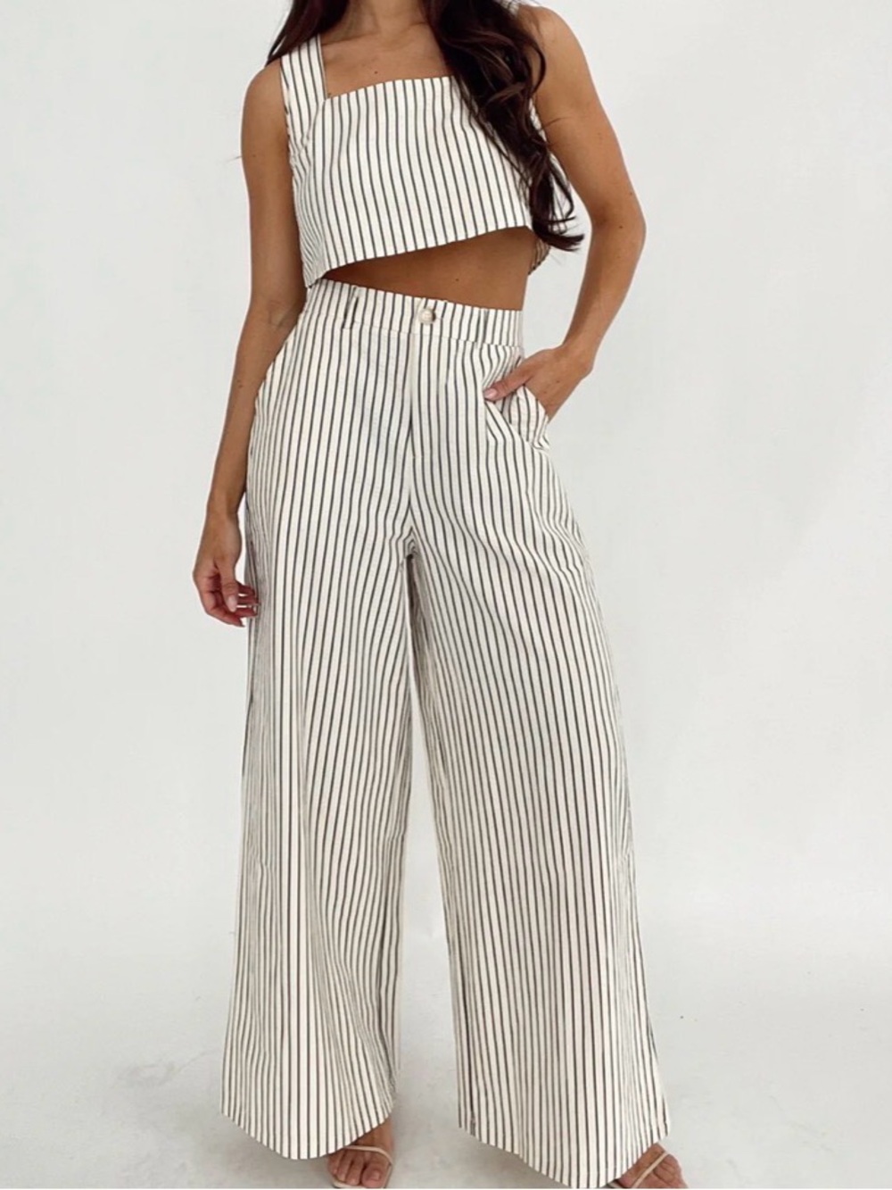 Mable Striped Wide-Leg Pants -